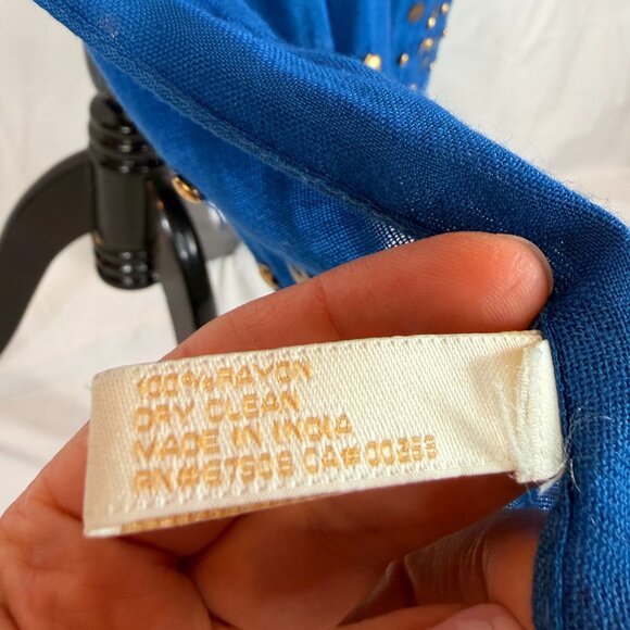 Collection Eighteen Women's Scarf | OS | Blue with Embellishment & Fringe - Picture 5 of 8